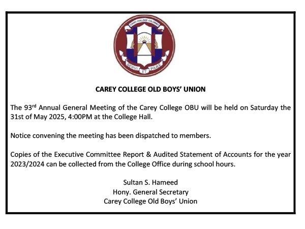 93rd AGM of Carey College OBU