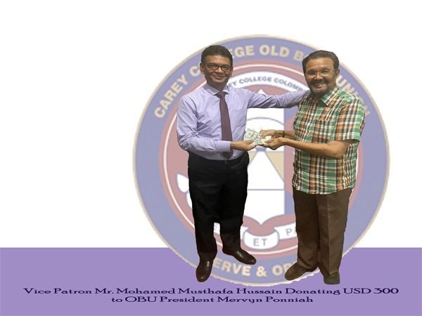 Vice Patron Mr. Musthafa Hussain Donation
